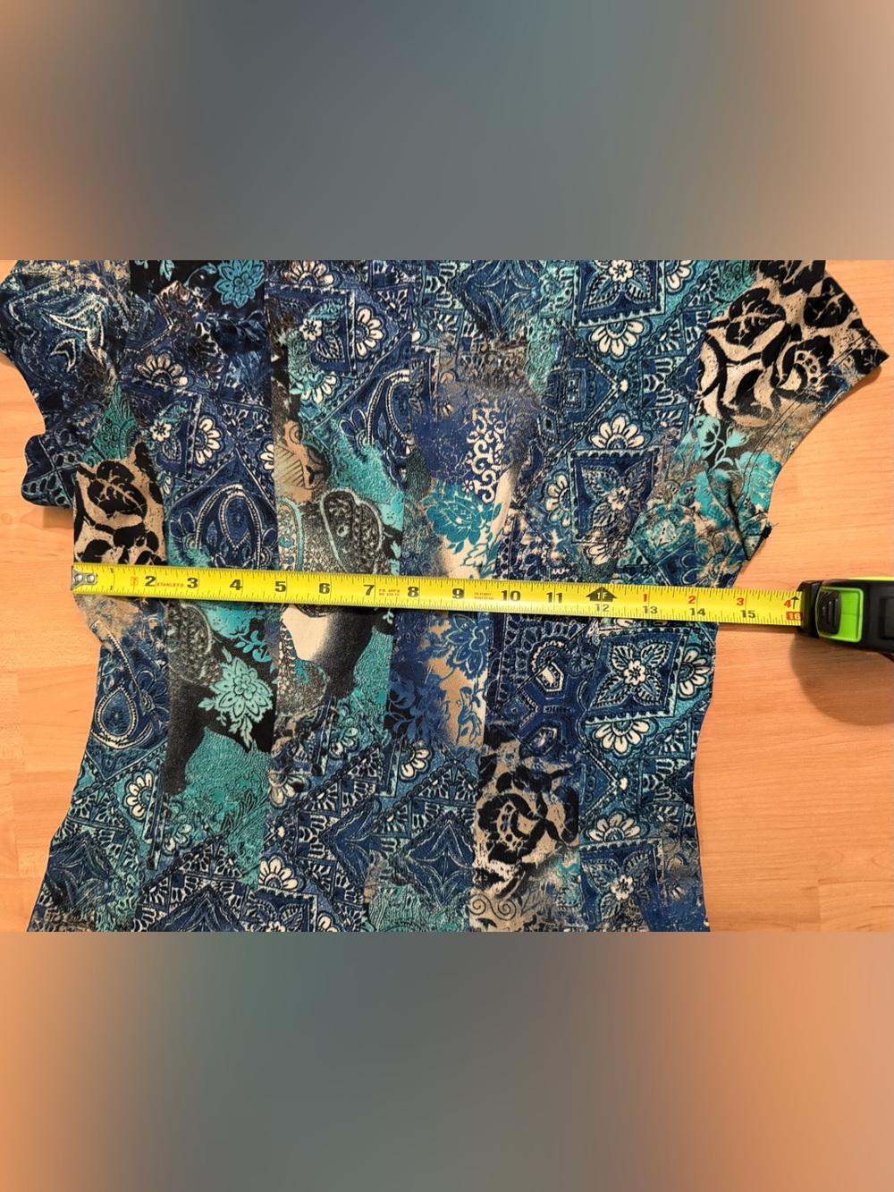 Connected Teal and Navy Paisley dress - Picture 4 of 6